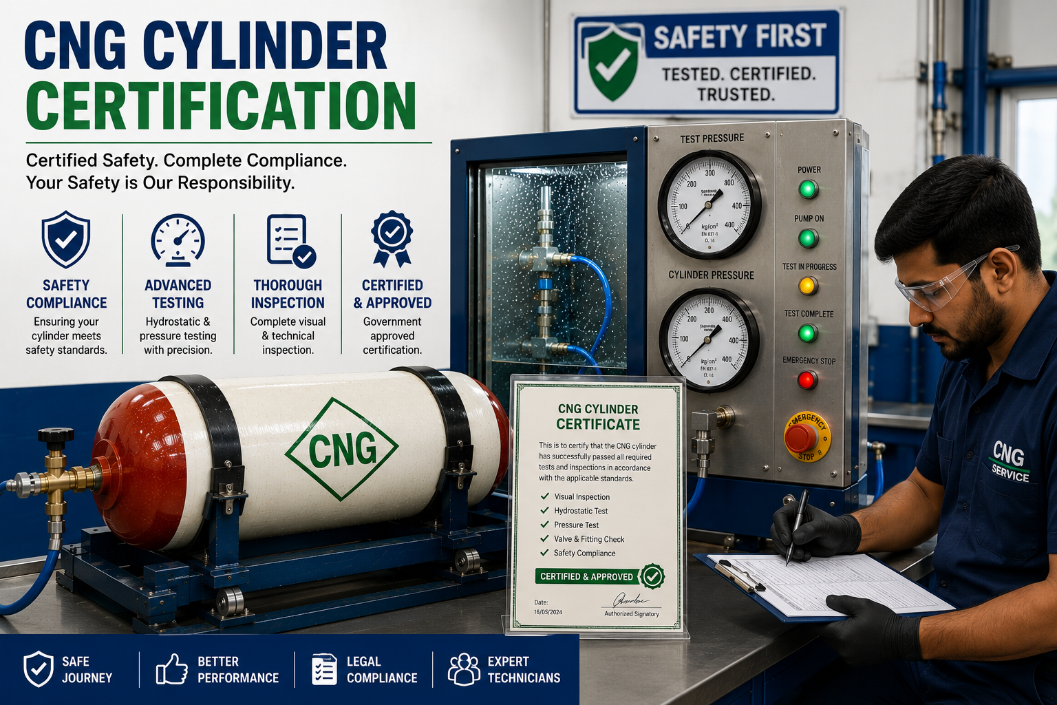 CNG Cylinder Certification in Baramati, Solapur, Pune